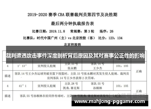 裁判遭遇攻击事件深度剖析背后原因及其对赛事公正性的影响